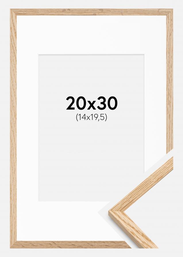 Ramme Tynd Eg 20x30 cm - Passepartout Hvid 15x21 cm (A5)