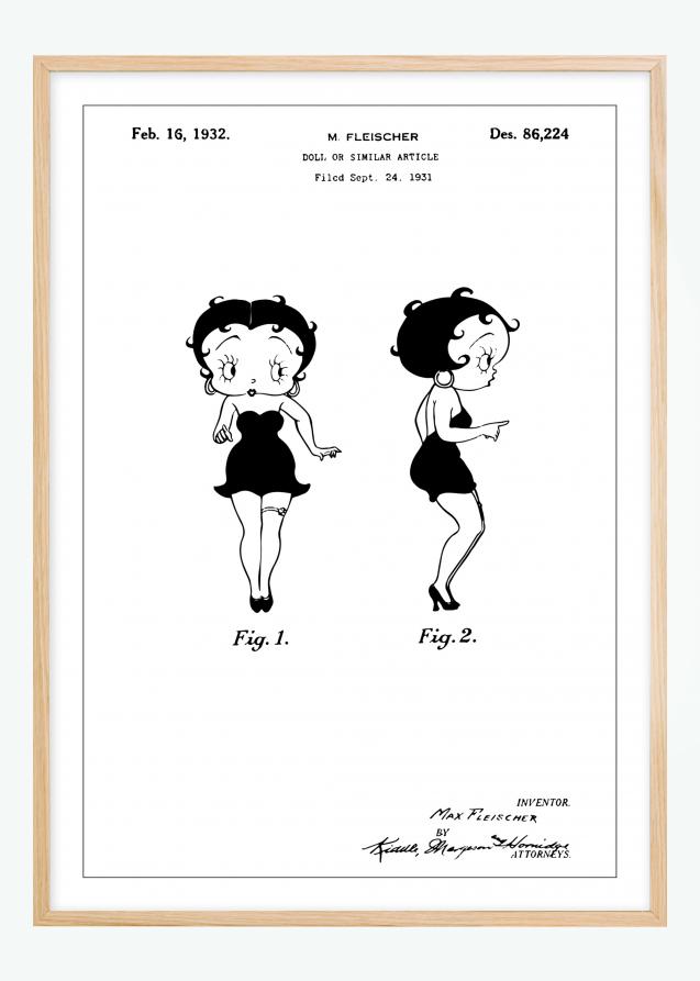 Patenttegning - Betty Boop Plakat