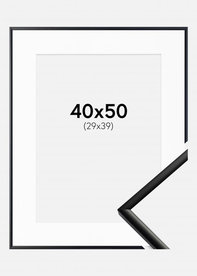 Ramme New Lifestyle Mat Sort 40x50 cm - Passepartout Hvid 30x40 cm