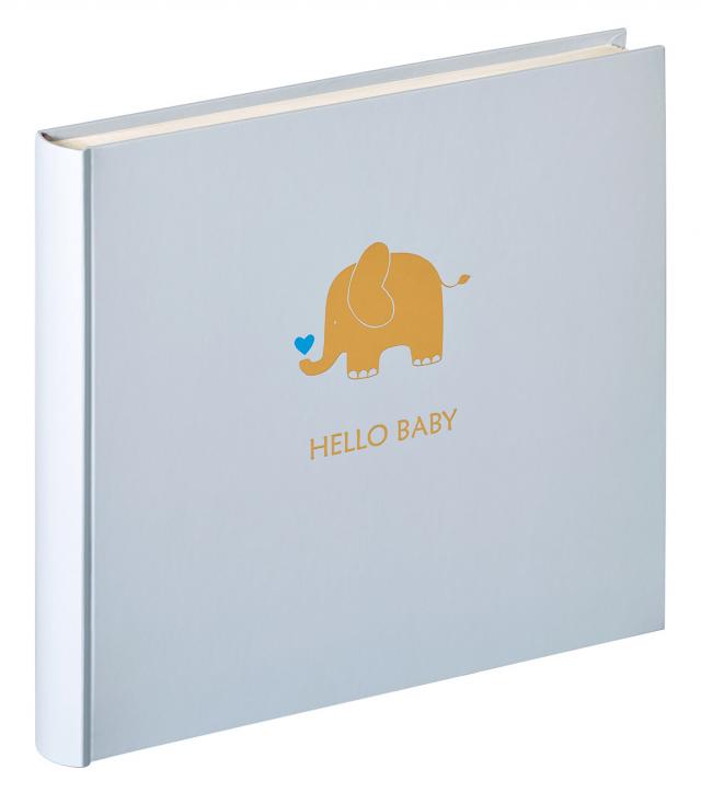 Hello Babyalbum Blå - 25x28 cm (50 Hvide sider / 25 blade)