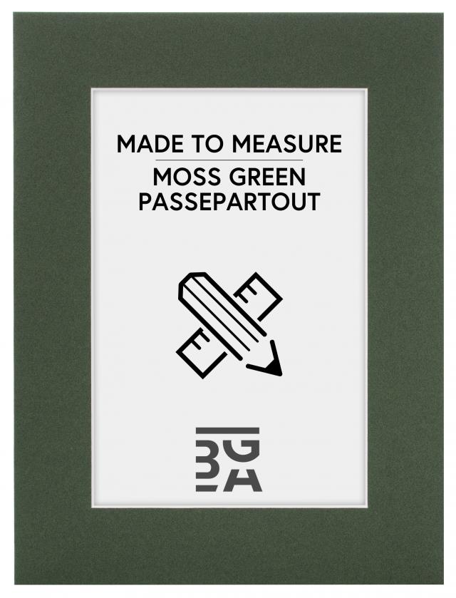Passepartout Mosgrøn (Hvid kerne) - Bestilt efter mål