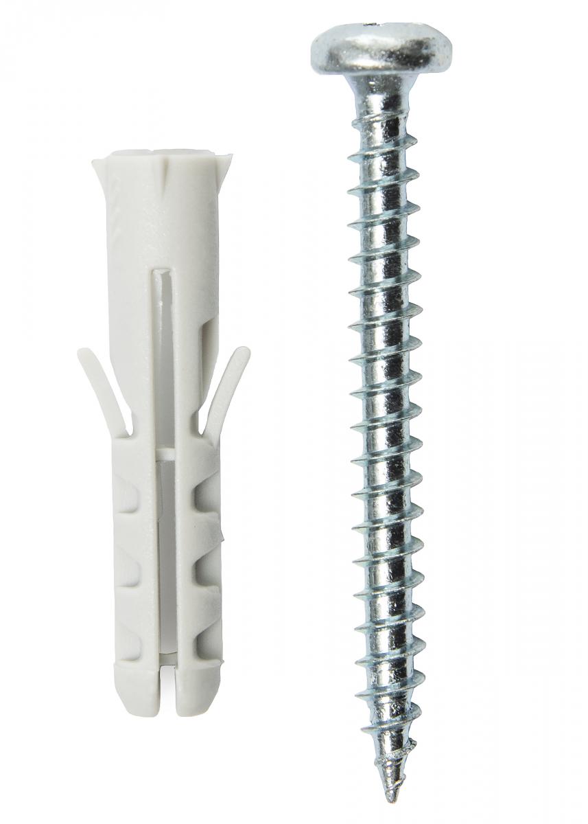 Skrue og plug til betonvæg - 5-pack (40x8 mmk)