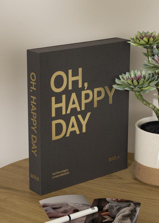 KAILA OH HAPPY DAY Black - Coffee Table Photo Album (60 Sorte Sider / 30 Blade)