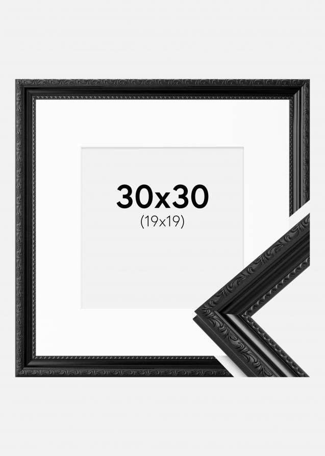 Ramme Abisko Sort 30x30 cm - Passepartout Hvid 20x20 cm