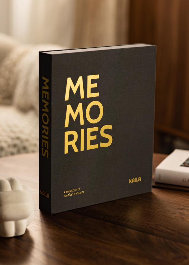 KAILA MEMORIES Black - Coffee Table Photo Album (60 Sorte Sider / 30 Blade)