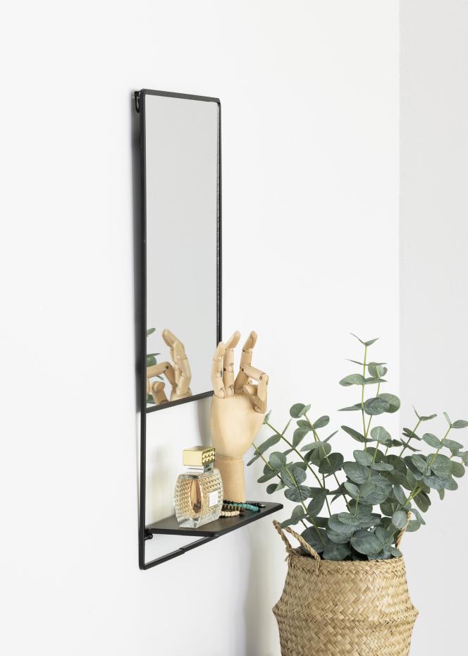 KAILA Spejl med hylde - Sort 31x60 cm