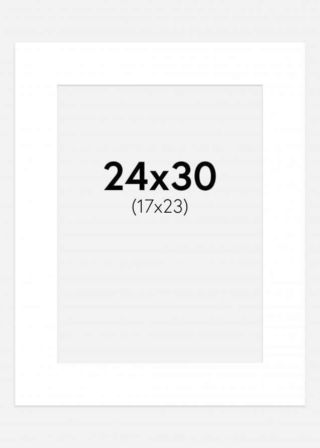 Passepartout Superhvid (Hvid Kerne) 24x30 cm (17x23 cm)