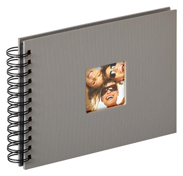 Fun Spiralalbum Grå - 23x17 cm (40 Sorte sider / 20 blade)