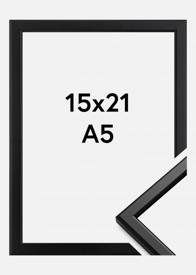 Ramme Slim Mat antirefleksglas Sort 15x21 cm (A5)