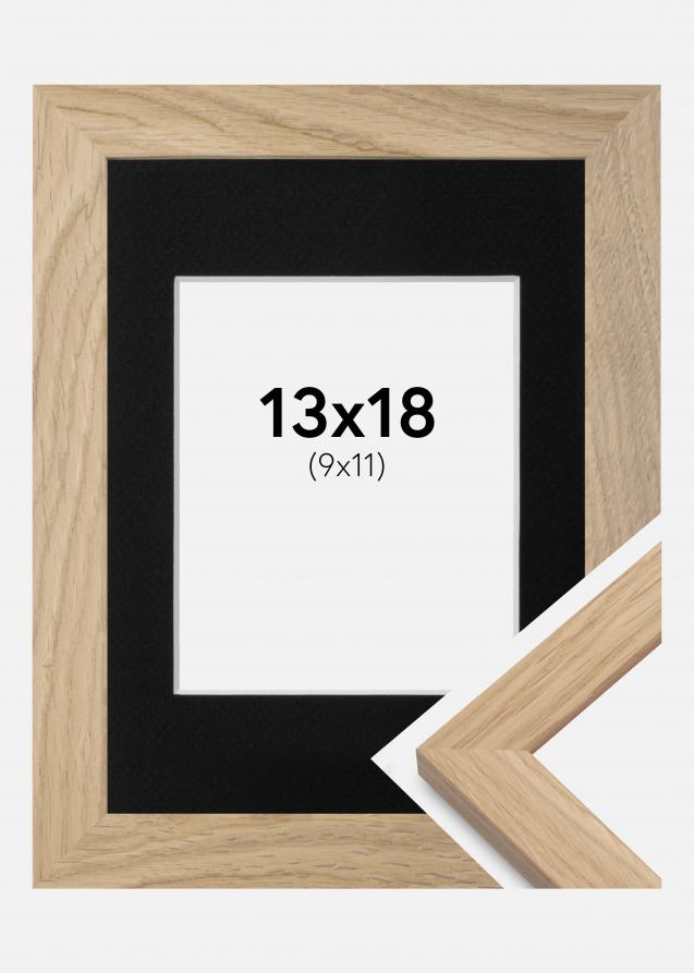 Ramme Oak Wood 13x18 cm - Passepartout Sort 10x12 cm