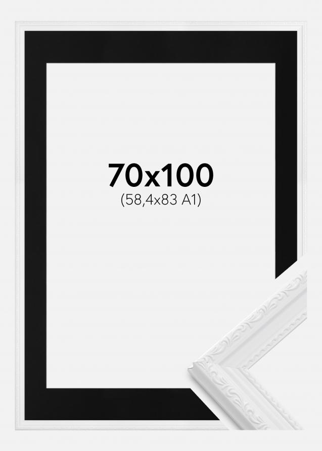 Ramme Abisko Hvid 70x100 cm - Passepartout Sort 59,4x84 cm (A1)