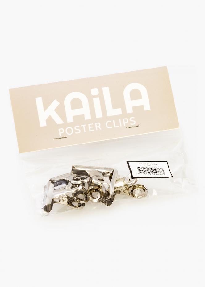 KAILA Poster Clip Silver 30 mm - 4-p