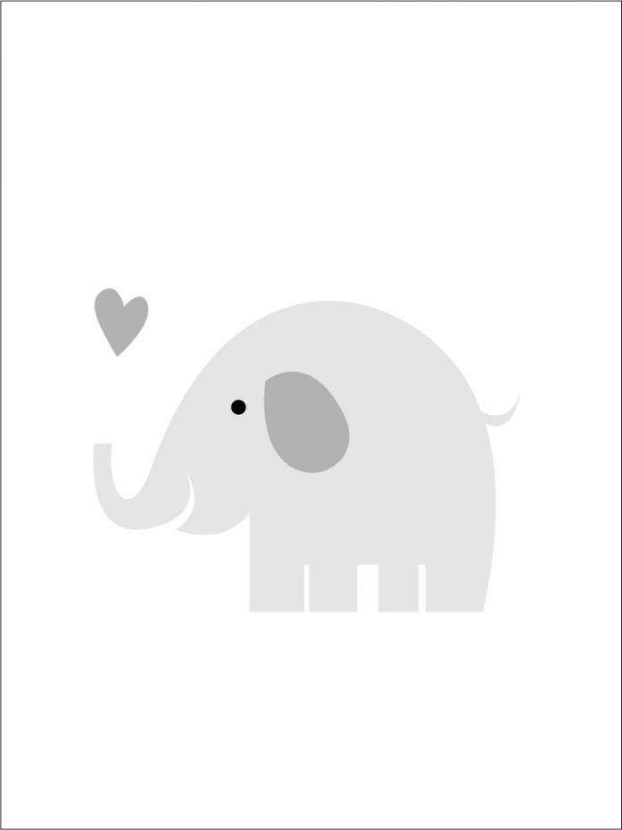 Elefant Solo - tget gr Plakat