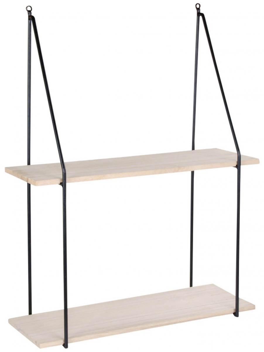 Væghylde 21x72 cm - Sort/Træ