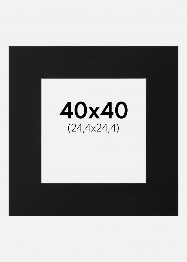 Passepartout Sort Standard (Hvid Kerne) 40x40 cm (24,4x24,4)