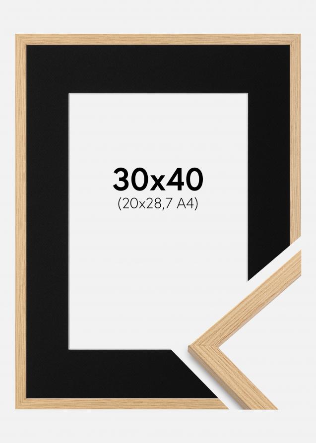 Ramme Galant Eg 30x40 cm - Passepartout Sort 21x29,7 cm (A4)