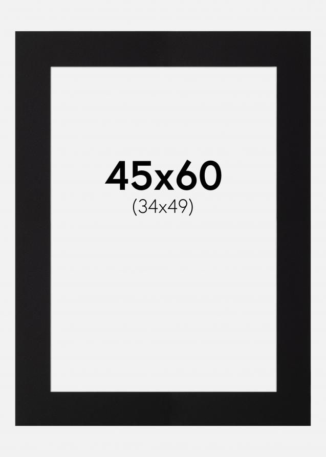 Passepartout Sort (Hvid kerne) 45x60 cm (34x49)