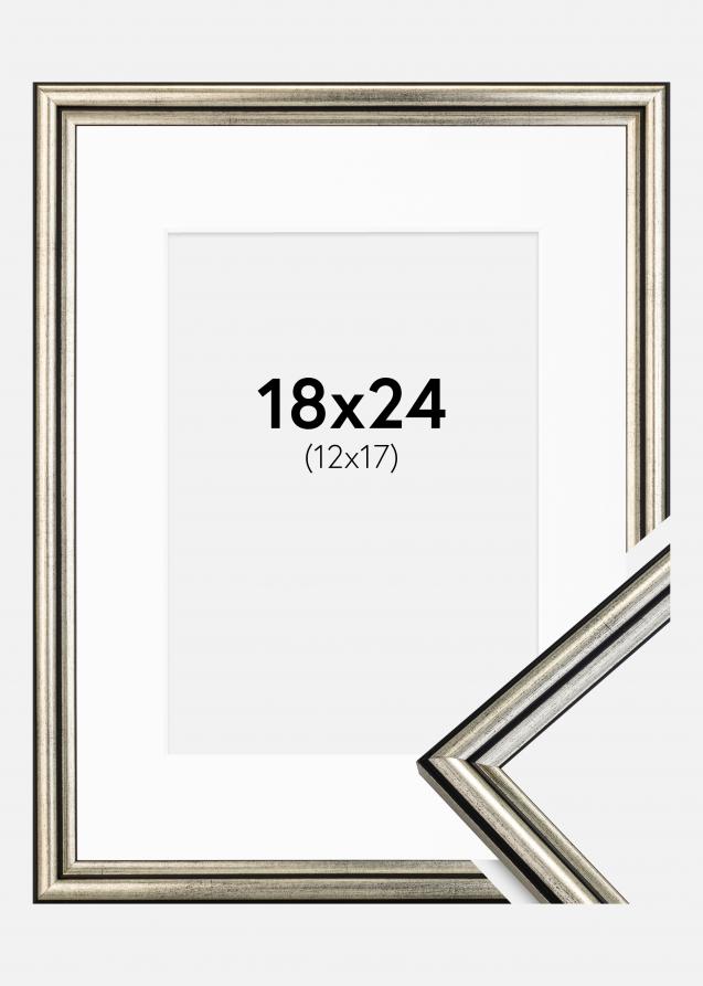 Ramme Horndal Sølv 18x24 cm - Passepartout Hvid 13x18 cm