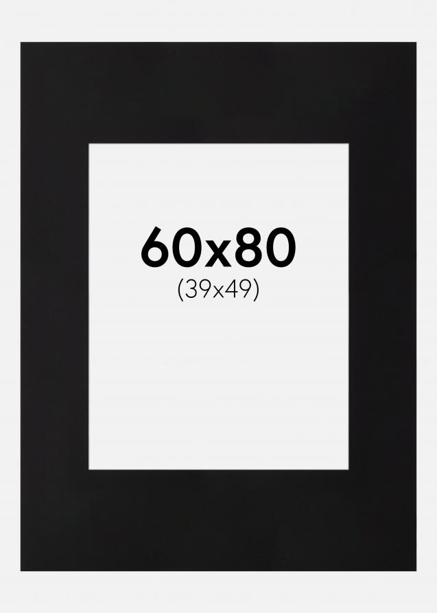 Passepartout XL Sort (Hvid Kerne) 60x80 cm (39x49)