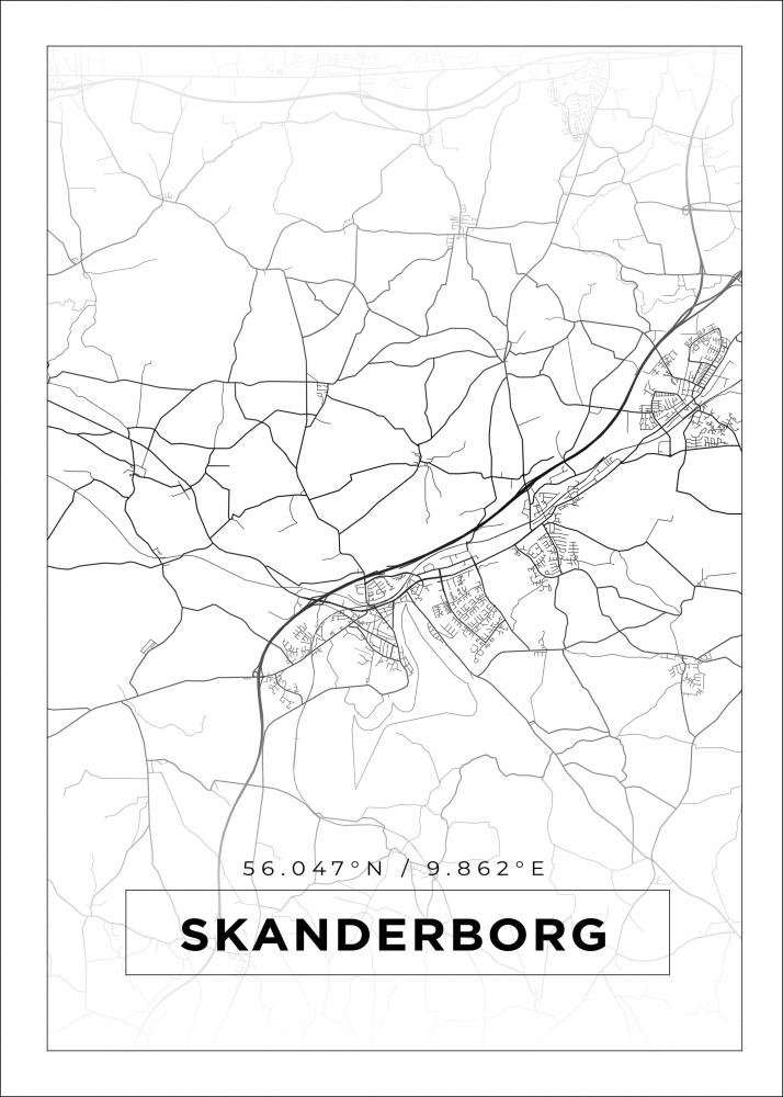 Kort - Skanderborg - Hvid Plakat