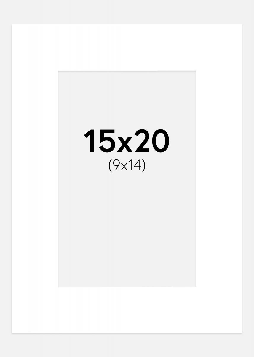 Passepartout Superhvid (Hvid Kerne) 15x20 cm (9x14 cm)