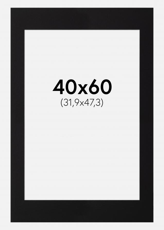 Passepartout Sort (Hvid kerne) 40x60 cm (31,9x47,3 - A3+)