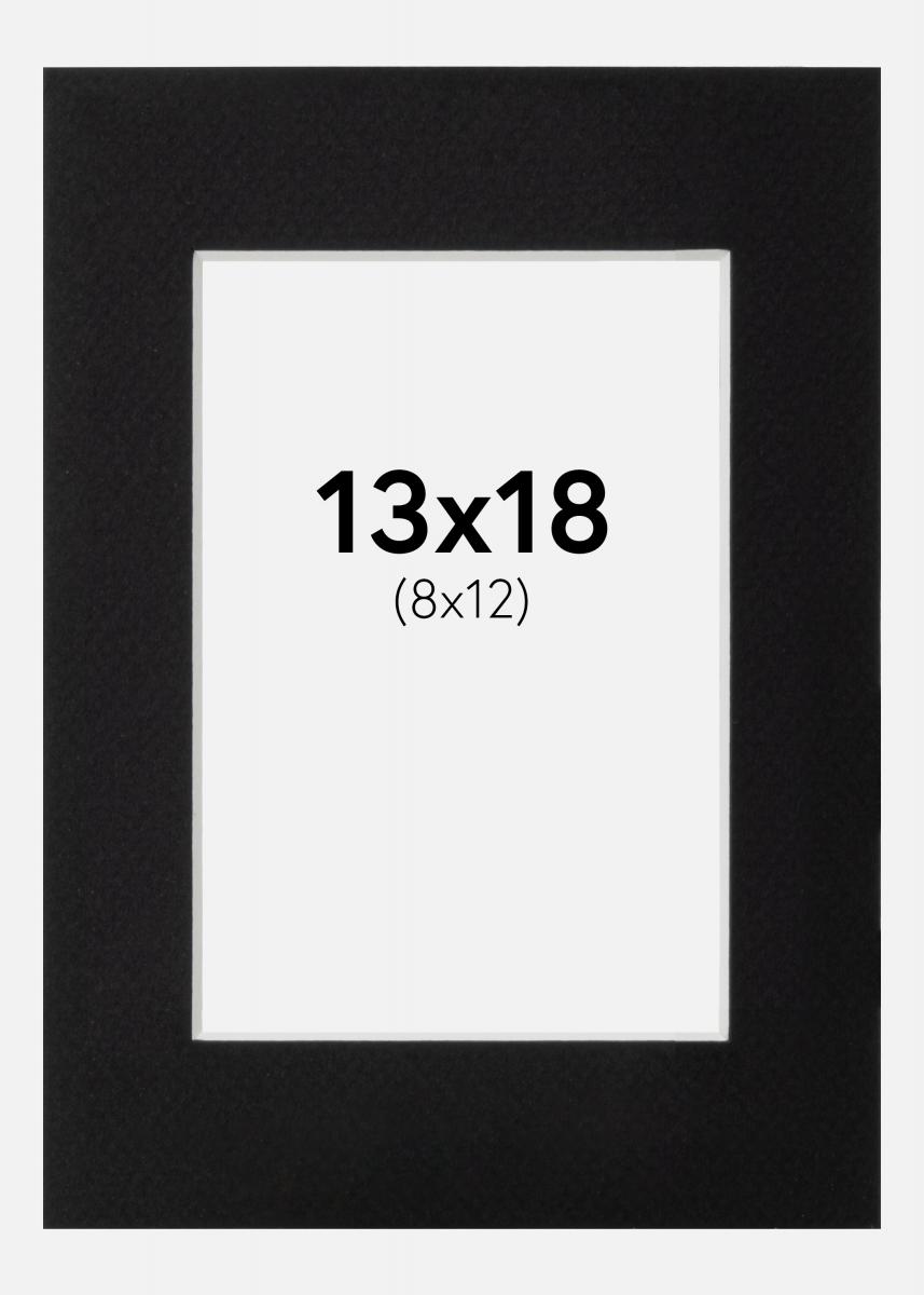 Passepartout Sort (Hvid kerne) 13x18 cm (8x12)