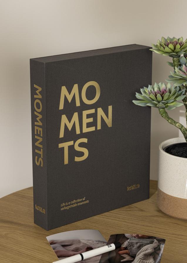 KAILA MOMENTS Black - Coffee Table Photo Album (60 Sorte Sider / 30 Blade)