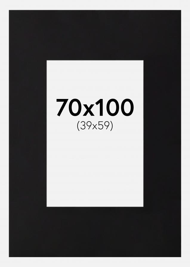 Passepartout XXL Sort (Hvid Kerne) 70x100 cm (39x59)