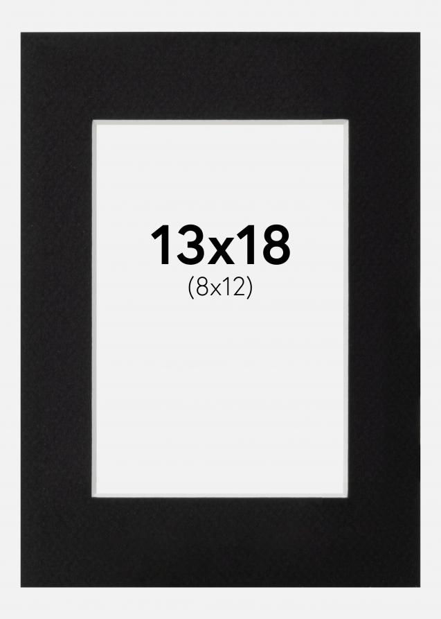 Passepartout Sort Standard (Hvid Kerne) 13x18 cm (6x9)