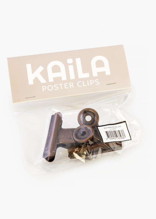 KAILA Poster Clip Retro Brass 50 mm - 2-p