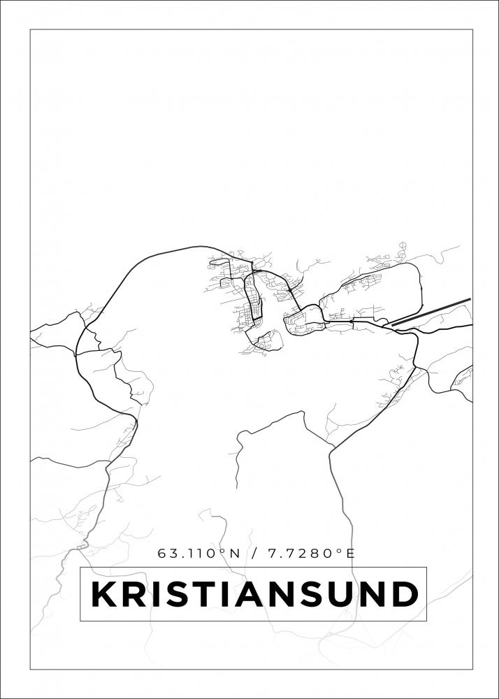 Kort - Kristiansund - Hvid Plakat