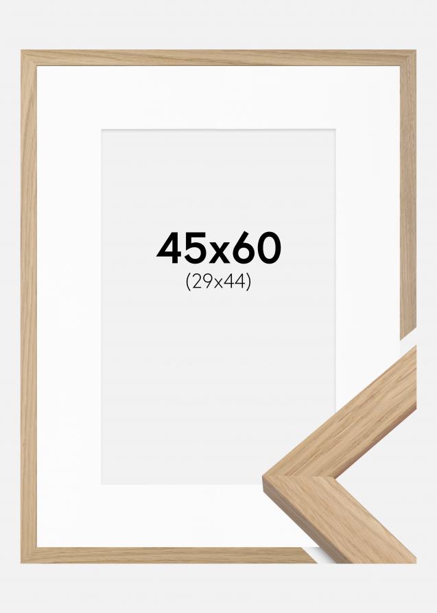 Ramme Oak Wood 45x60 cm - Passepartout Hvid 30x45 cm