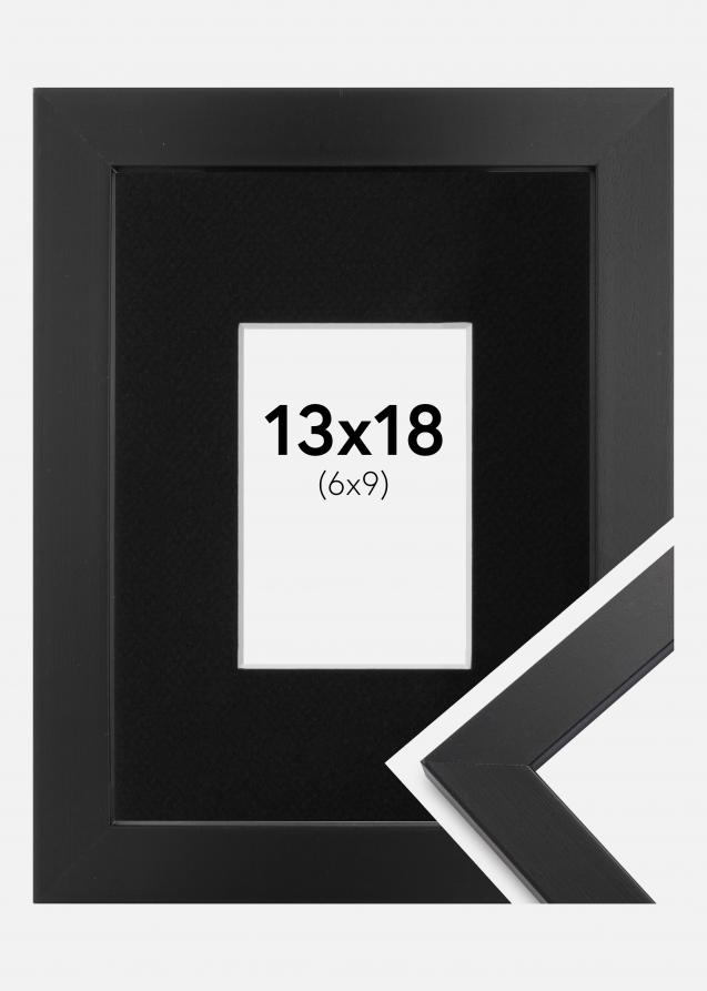 Ramme Black Wood 13x18 cm - Passepartout Sort 7x10 cm