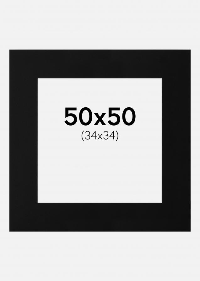 Passepartout Sort Standard (Hvid Kerne) 50x50 cm (34x34)