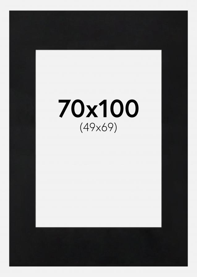 Passepartout Sort Standard (Hvid kerne) 70x100 cm (49x69)