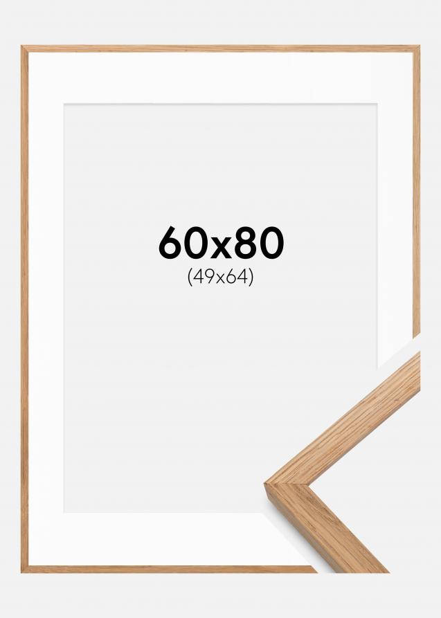 Ramme Soul Oak Veneer 60x80 cm - Passepartout Hvid 50x65 cm
