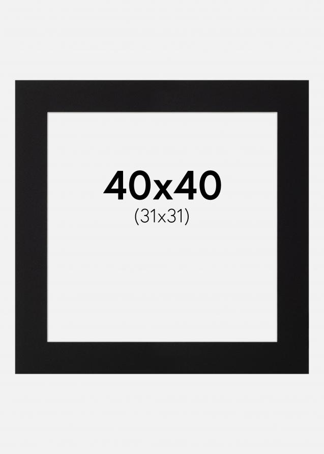 Passepartout Sort Standard (Hvid Kerne) 40x40 cm (31x31)