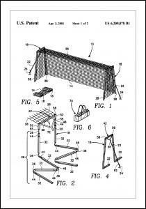 Patent Print - Soccer Goal - White Plakat