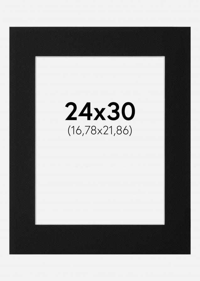 Passepartout Sort Standard (Hvid Kerne) 24x30 cm (16,78x21,86)