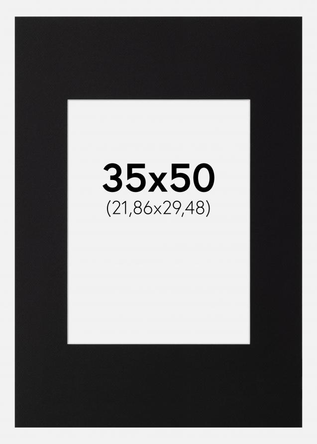 Passepartout Sort Standard (Hvid Kerne) 35x50 cm (21,86x29,48)