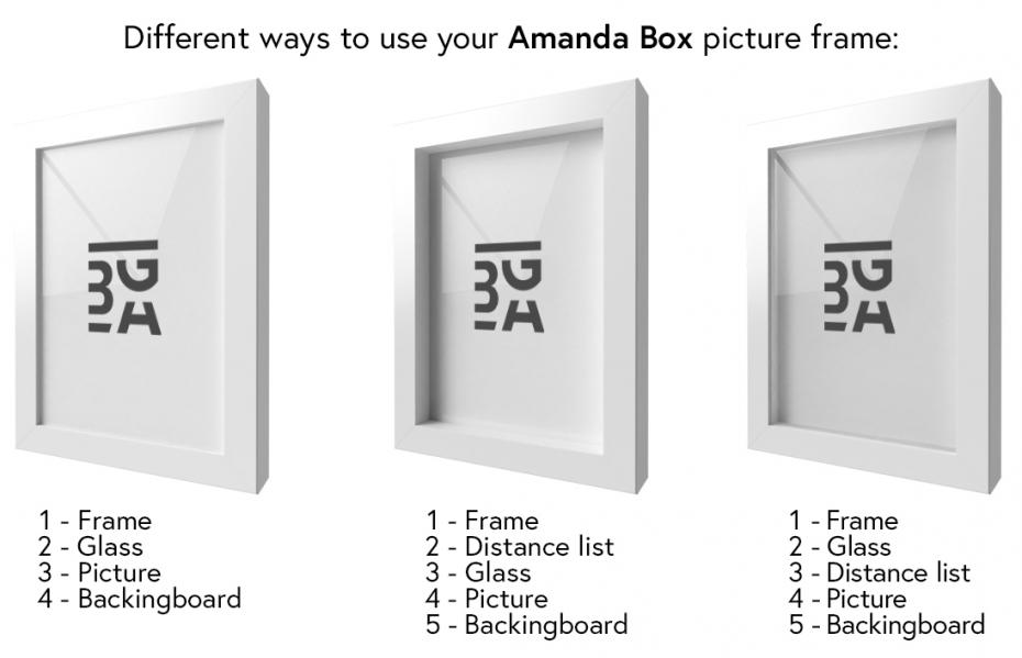 Ramme Amanda Box Hvid 59,4x84 cm (A1)
