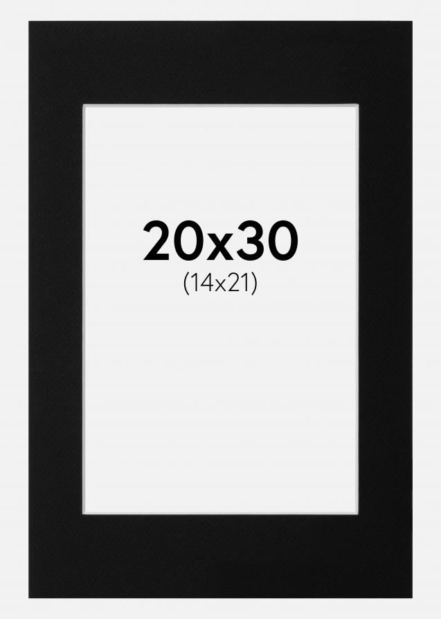 Passepartout Sort Standard (Hvid Kerne) 20x30 (14x21)