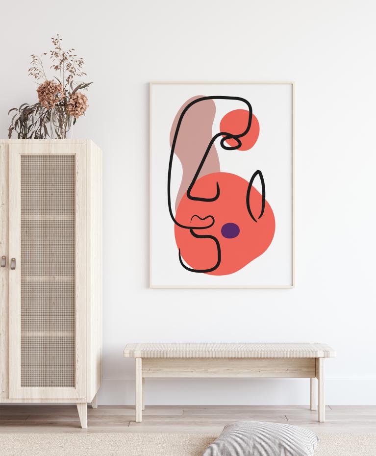 Abstract Face - Red III Plakat