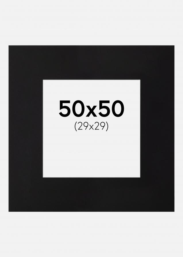 Passepartout XL Sort (Hvid kerne) 50x50 cm (29x29)