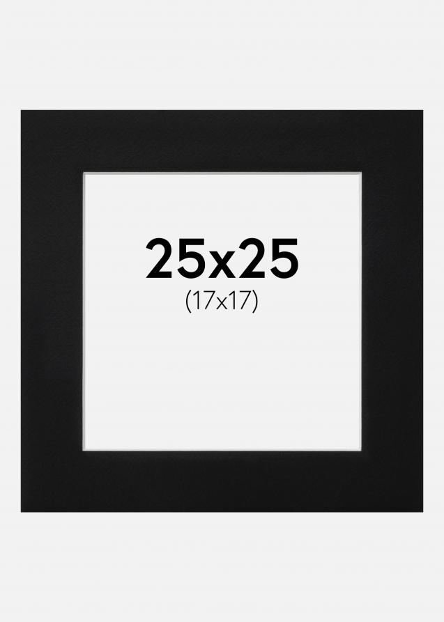 Passepartout Sort Standard (Hvid kerne) 25x25 cm (17x17)