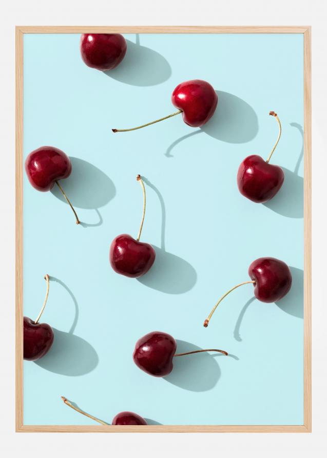 Cherries On Turquoise Plakat