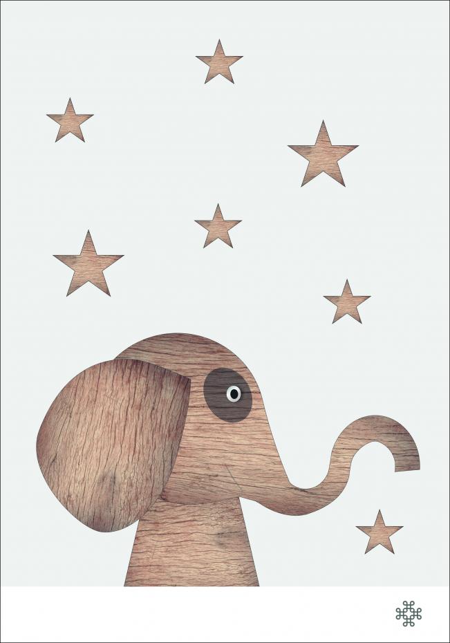 Wood elephant Light Plakat