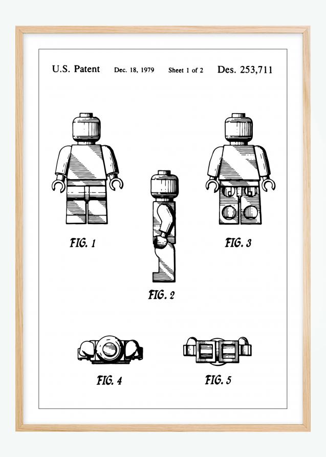 Patenttegning - Lego I Plakat