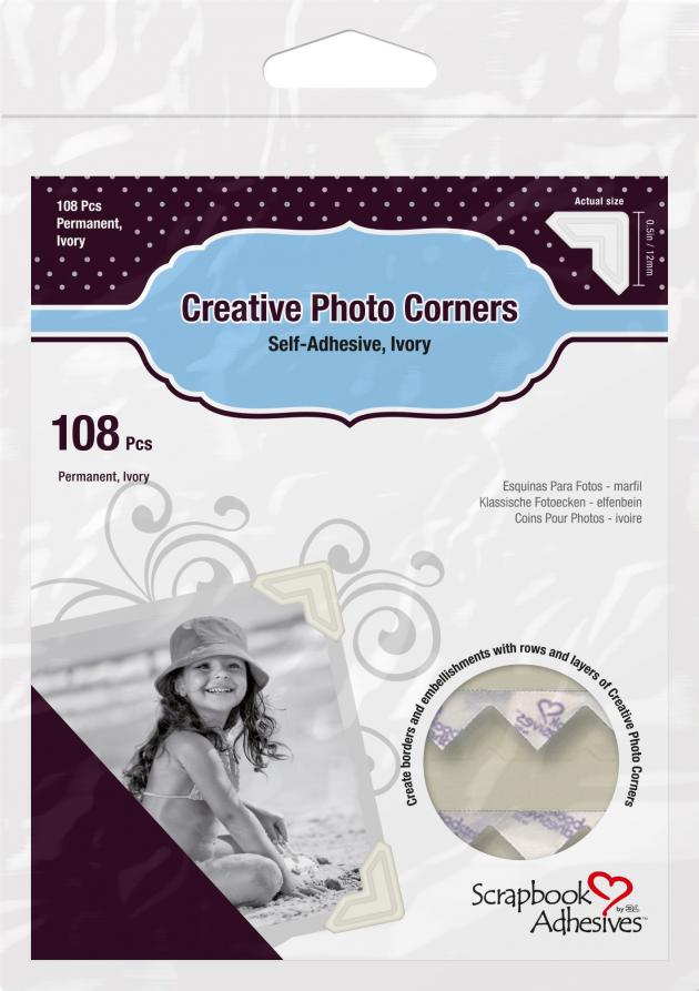 3L Creative Photo Corners Hvid - 108 stk